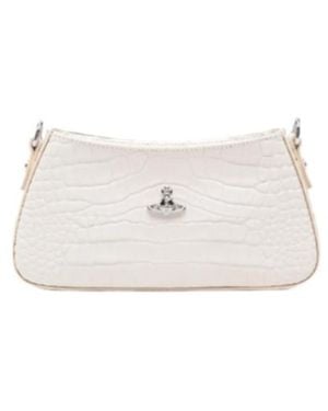 Vivienne Westwood Orb Croc-Effect Shoulder Bag - Natural