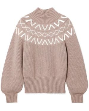 Varley Marcie Fair Isle Knitted Sweater - Pink