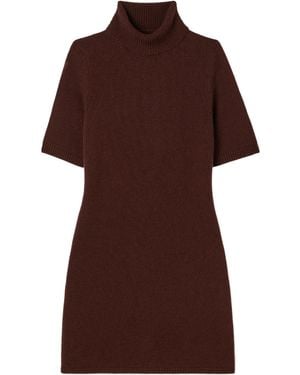 Doen Agathe Cashmere Turtleneck Mini Dress - Brown
