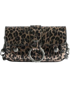 Zadig & Voltaire Metallic Leopard Printed Kate Wallet - Black