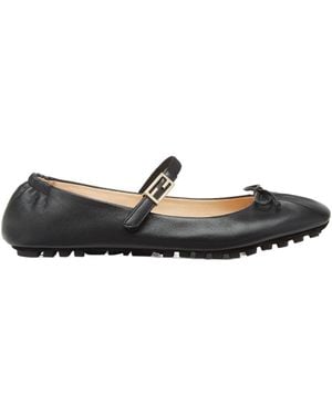 Fendi Baguette Ballet Flats - Black