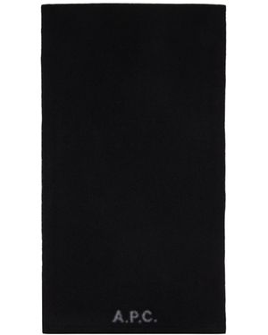 A.P.C. William Logo Scarf - Black