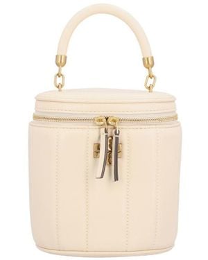 Tory Burch Logo-Plaque Leather Tote Bag - White