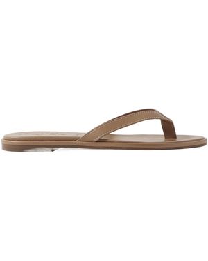 Aeyde Melody Leather Flip-Flops - Brown