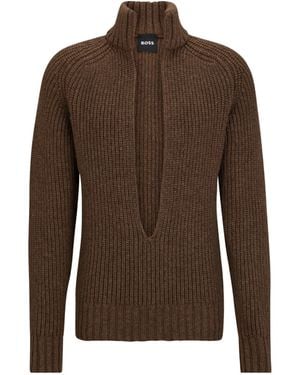 BOSS Long-Sleeve Knit Jumper - Brown