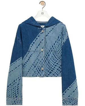 Loewe Cropped Hooded Jacket - Blue