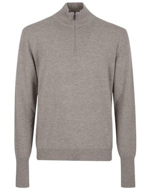 Ballantyne Half-Zip Knitted Sweater - Gray