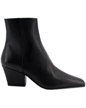 Paris Texas Jane Pointed-Toe Leather Ankle Boots - Black