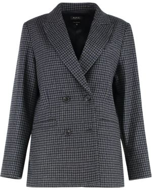 A.P.C. Lucy Double-Breasted Jacket - Grey
