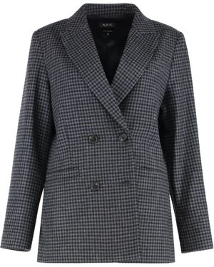 A.P.C. Lucy Double-Breasted Jacket - Gray