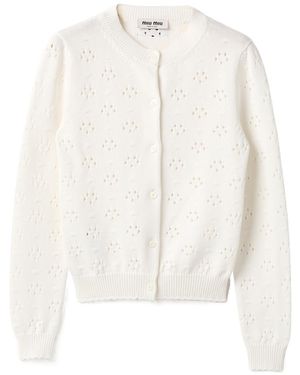 Miu Miu Cotton Cardigan - White