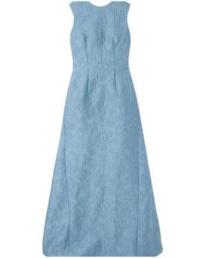Emilia Wickstead Open-Back Cloqué Maxi Dress - Blue