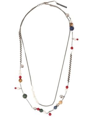 Dries Van Noten Pearl And Stone Necklace - White