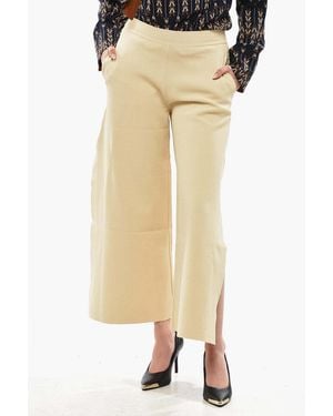 Stella McCartney High-Waisted Palazzo Trousers - Natural
