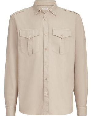 Brunello Cucinelli Garment-Dyed Shirt - Natural