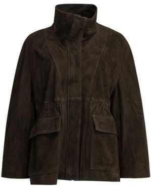 Nour Hammour High-Neck Leather Jacket - Black