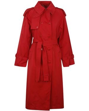 Ermanno Scervino Belted Double-Breasted Coat - Red
