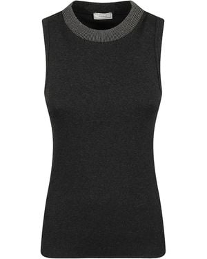 Peserico Knitted Sleeveless Top - Black