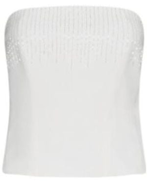 Marella Stretch Canvas Corset Top - White