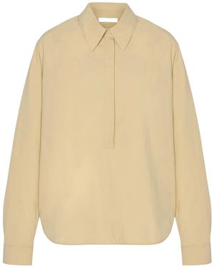 The Row Emblem Folio Leather Shoulder Bag - Natural