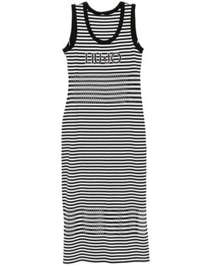 Liu Jo Striped-Pattern Midi Dress - Multicolor