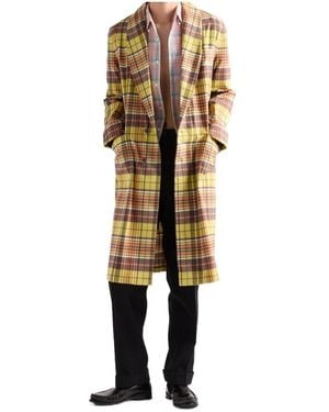Prada Checked Belted Coat - Metallic