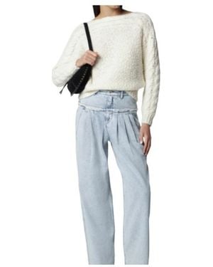 Isabel Marant Ecru Wool-Blend Jumper - Blue