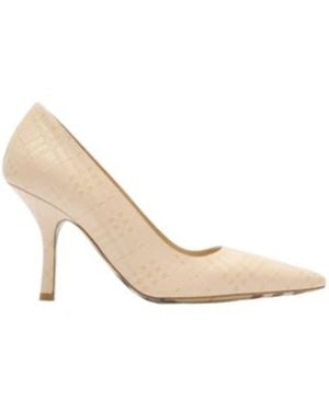 Burberry Quilted Check Leather Dame Court Shoes - White