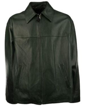 Prada Long-Sleeve Leather Jacket - Green