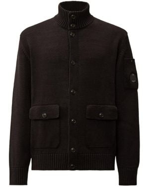 C.P. Company Button-Up Knit Cardigan - Black