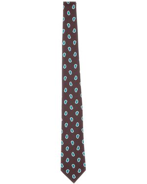 Kiton Paisley Tie - White