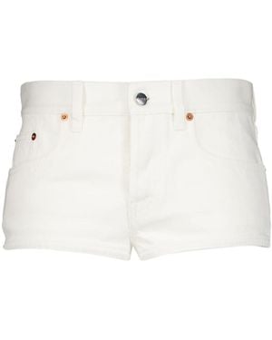 Gucci Logo-Patch Denim Shorts - White