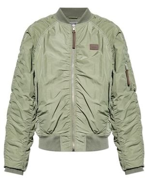 Moschino Ruched Zip-Up Bomber Jacket - Green