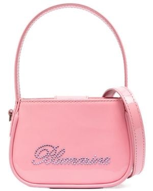 Blumarine Crystal-Embellished Logo Tote Bag - Pink