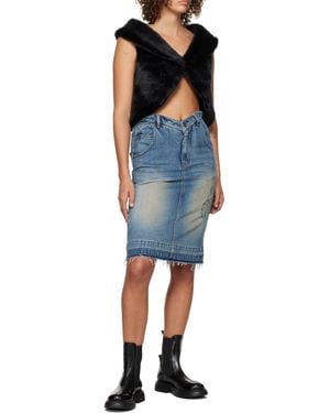 we11done Shawl Lapel Vest - Blue