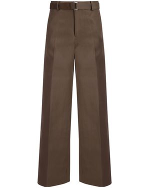 Sacai Paneled Tailored Pants - Brown