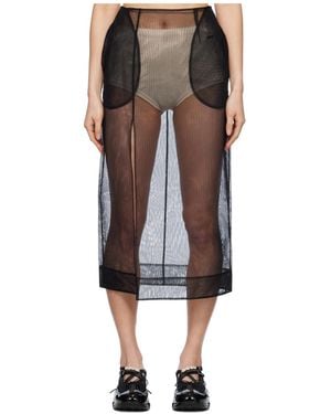 Simone Rocha Sheer Pencil Skirt - Brown