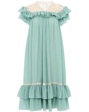 Chloé Short-Sleeve Mini Dress - Green