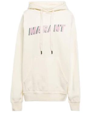 Isabel Marant Mansel Logo Cotton-Blend Hoodie - White