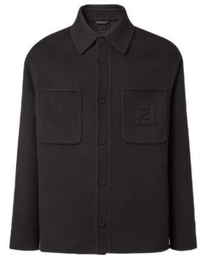 Fendi Single Breasted Long Sleeved Jacket - Black