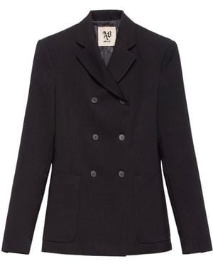 Aniye By Double-Breasted Long-Sleeve Blazer - Blue