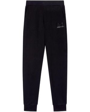 EA7 Logo Embellished Track Trousers - Blue