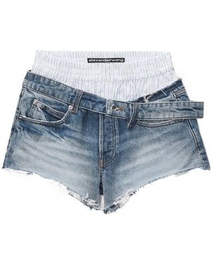 Alexander Wang Asymmetric Cutoff Jeans - Blue