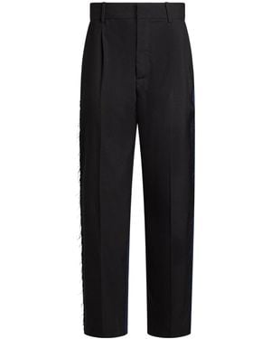 Marni Two-Tone Wool Tapered Trousers - Black