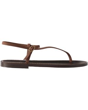 K. Jacques Vassili Nubuck Thong Sandals - Brown