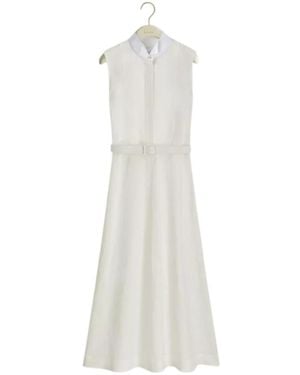 Dior Iviera Mid-Length Belted Shirtdress - White