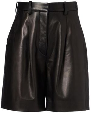 JOSEPH Suze Leather Shorts - Black