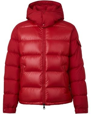 Moncler Short Glossy Hooded Down Jacket - Red