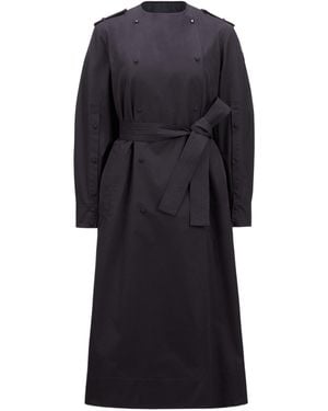 Moncler Belted Button-Up Coat - Black