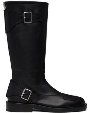 Ann Demeulemeester Balo High Top Motorcycle Boots - Black